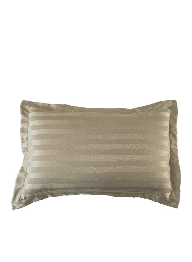 Santaoche Home Microfiber 3cm satin stripe Hotel Comforter Sets, Fits 200 cm x 200 cm Size Bed, Duvet Filling Included, 6 Pcs King Size (Camel, 200 x 200 cm) - Image 3